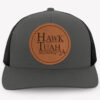 Hawk Tuah Spit On That Thang, Circle Trucker Leather Patch Hat, Election 2024