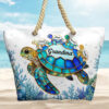 Turtle Mom Grandma - Personalized Beach Bag