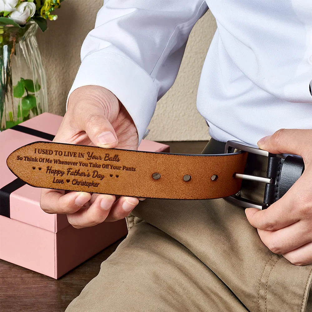 Used To Live In Your Balls - Personalized Engraved Leather Belt - Image 6